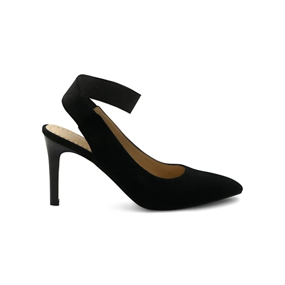 ADRIENNE VITTADINI Black Slingback Ankle Strap Stretch Stiletto Pumps Sz 10M